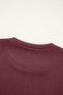 Exposed Seam Crew Neck Relaxed Pullover Long Sleeve Top